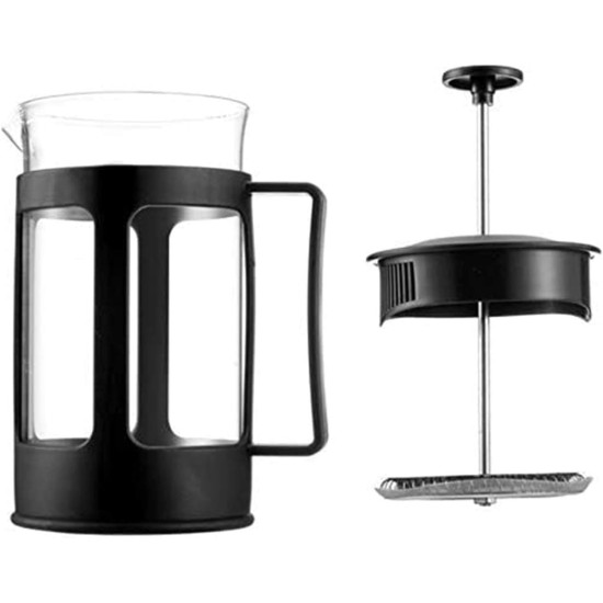 Kirmax Glass French Press Coffee Tea Maker, 600Ml Coffee Press, Borosilicate Glass with Heat Resistant Handle Kirmax Glass French Press Coffee Tea Maker, 600Ml Coffee Press, Borosilicate Glass with Heat Resistant Handle