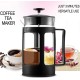 Kirmax Glass French Press Coffee Tea Maker, 600Ml Coffee Press, Borosilicate Glass with Heat Resistant Handle Kirmax Glass French Press Coffee Tea Maker, 600Ml Coffee Press, Borosilicate Glass with Heat Resistant Handle