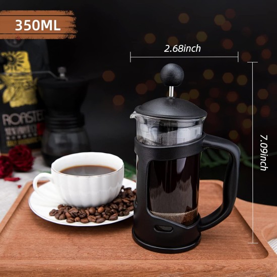 RAINBEAN French Press Coffee Maker with Stainless Steel Filter (1-3 Cups) RAINBEAN French Press Coffee Maker with Stainless Steel Filter (1-3 Cups)