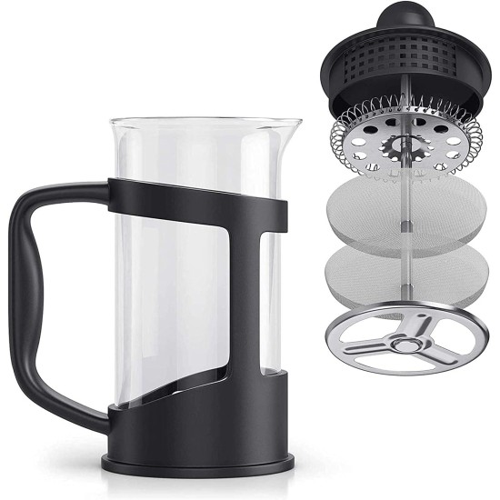 RAINBEAN French Press Coffee Maker with Stainless Steel Filter (1-3 Cups) RAINBEAN French Press Coffee Maker with Stainless Steel Filter (1-3 Cups)
