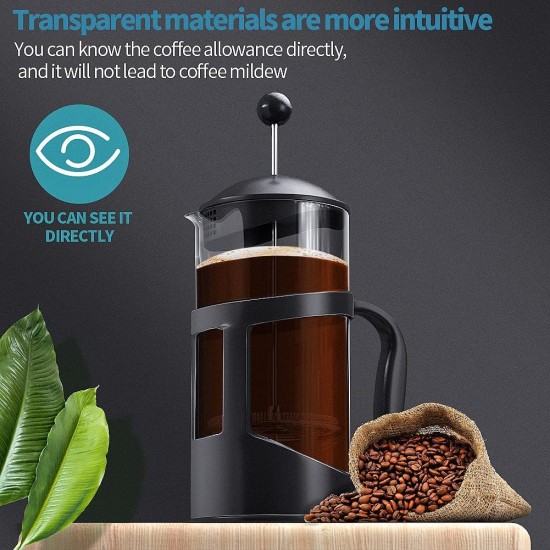 SKM-MX Virdrio French Press Coffee Maker and Teapot Plunger French Press Coffee Maker for Making Coffee and Tea Better Sharing a Gourmet Coffee 350ML/12oz/1 Cup SKM-MX Virdrio French Press Coffee Maker and Teapot Plunger French Press Coffee Maker for Making Coffee and Tea Better Sharing a Gourmet Coffee 350ML/12oz/1 Cup