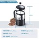SKM-MX Virdrio French Press Coffee Maker and Teapot Plunger French Press Coffee Maker for Making Coffee and Tea Better Sharing a Gourmet Coffee 350ML/12oz/1 Cup SKM-MX Virdrio French Press Coffee Maker and Teapot Plunger French Press Coffee Maker for Making Coffee and Tea Better Sharing a Gourmet Coffee 350ML/12oz/1 Cup