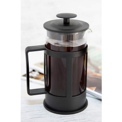 TIM French Press Coffee & Tea Maker, Thickened Borosilicate Glass Coffee Press with Filter Screens, Rust-Free 100% BPA Free (300ml)