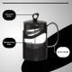 hanso French Press Coffee & Tea Maker for Home, Office, or On-the-Go - Heat-Resistant & Compact Design (Black, 600 ML)