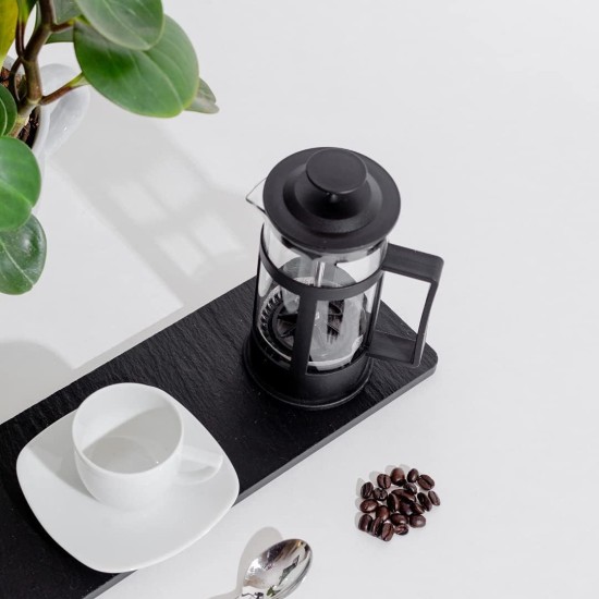 hanso French Press Coffee & Tea Maker for Home, Office, or On-the-Go - Heat-Resistant & Compact Design (Black, 600 ML)