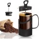 hanso French Press Coffee & Tea Maker for Home, Office, or On-the-Go - Heat-Resistant & Compact Design (Black, 600 ML)