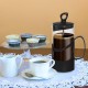 hanso French Press Coffee & Tea Maker for Home, Office, or On-the-Go - Heat-Resistant & Compact Design (Black, 600 ML)