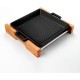 Lava LV ECO GT 2626 T2 K4 Cast Iron Grill Pan With Wooden and Stainless Steel Rack, Square, 26 x 26 cm - Black Lava LV ECO GT 2626 T2 K4 Cast Iron Grill Pan With Wooden and Stainless Steel Rack, Square, 26 x 26 cm - Black