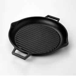 Lava LV ECO GT 30 T5 Cast Iron Grill Pan, Self-Handled With Glass Lid and Metal Knob, 30 x 30 cm - Black