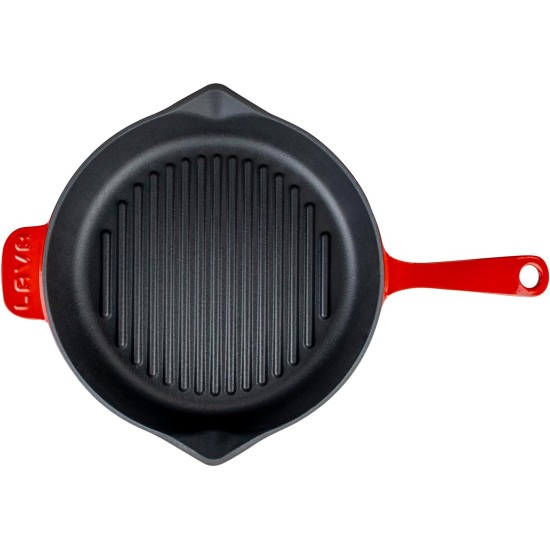 Lava LV ECO Y GT 28 Cast Iron Grill Pan With Cast Iron Handle, Round, 31 x 42 cm - Black Lava LV ECO Y GT 28 Cast Iron Grill Pan With Cast Iron Handle, Round, 31 x 42 cm - Black