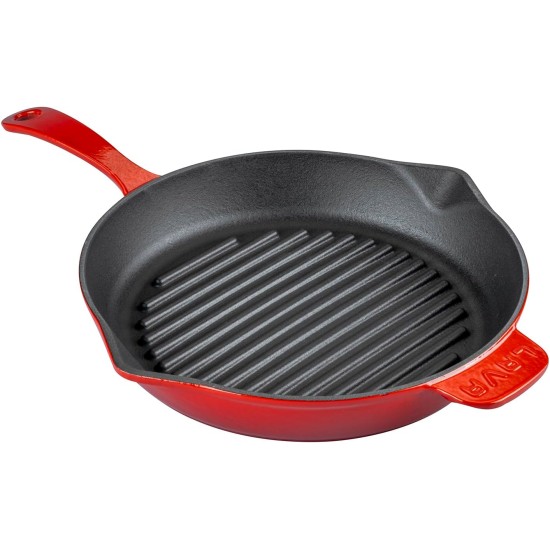 Lava LV ECO Y GT 28 Cast Iron Grill Pan With Cast Iron Handle, Round, 31 x 42 cm - Black Lava LV ECO Y GT 28 Cast Iron Grill Pan With Cast Iron Handle, Round, 31 x 42 cm - Black