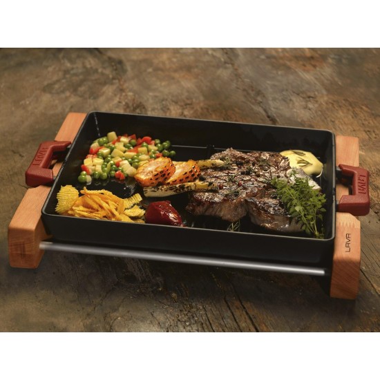 Lava grill pan cast iron, rectangle 26x32cm. self-handled. enamel 1 coat, 1 fire. Lava grill pan cast iron, rectangle 26x32cm. self-handled. enamel 1 coat, 1 fire.