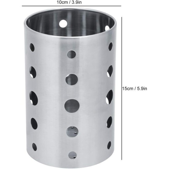 BORDSTRACT Chopsticks Holder, Stainless Steel Cooking Utensil Holder Chopsticks Tube Kitchen Cutlery Storage Rack Organizer with Circular Hole Chopsticks Drainer for Forks Knives Spoons BORDSTRACT Chopsticks Holder, Stainless Steel Cooking Utensil Holder Chopsticks Tube Kitchen Cutlery Storage Rack Organizer with Circular Hole Chopsticks Drainer for Forks Knives Spoons