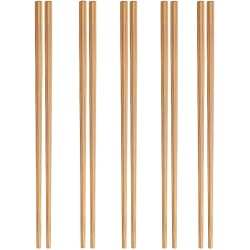 Chinese Chopsticks, Natural Reusable Smooth Style Decorated Set of 5 Pairs, For Sushi, Noodles, Ramen, Chinese Food, Original Gifts for Men and Women (Plain)