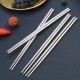 Xihuimay 5 Pairs 304 Stainless Steel Chopstick Set Non-Slip Chop Stick Pack 9 inches Metal Chopsticks Easy to Use Utensils Chinese Japanese Korean Chopstick for Cooking Eating Dishwasher Safe, Silver