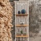 ELASAD Macrame Wall Hanging Plant Shelf, 3-Tier Macrame Shelves Boho Bathroom Shelf, Handmade Boho Floating Shelves for Plants and Decor ELASAD Macrame Wall Hanging Plant Shelf, 3-Tier Macrame Shelves Boho Bathroom Shelf, Handmade Boho Floating Shelves for Plants and Decor