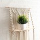 ELASAD Macrame Wall Hanging Plant Shelf, 3-Tier Macrame Shelves Boho Bathroom Shelf, Handmade Boho Floating Shelves for Plants and Decor ELASAD Macrame Wall Hanging Plant Shelf, 3-Tier Macrame Shelves Boho Bathroom Shelf, Handmade Boho Floating Shelves for Plants and Decor