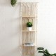 ELASAD Macrame Wall Hanging Plant Shelf, 3-Tier Macrame Shelves Boho Bathroom Shelf, Handmade Boho Floating Shelves for Plants and Decor ELASAD Macrame Wall Hanging Plant Shelf, 3-Tier Macrame Shelves Boho Bathroom Shelf, Handmade Boho Floating Shelves for Plants and Decor