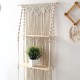 ELASAD Macrame Wall Hanging Plant Shelf, 3-Tier Macrame Shelves Boho Bathroom Shelf, Handmade Boho Floating Shelves for Plants and Decor ELASAD Macrame Wall Hanging Plant Shelf, 3-Tier Macrame Shelves Boho Bathroom Shelf, Handmade Boho Floating Shelves for Plants and Decor