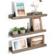 Emfogo Wall Shelves with Ledge 16.9 inch Wood Picture Shelf Rustic Floating Shelves Set of 3 for Storage and Display Rustic Brown Emfogo Wall Shelves with Ledge 16.9 inch Wood Picture Shelf Rustic Floating Shelves Set of 3 for Storage and Display Rustic Brown