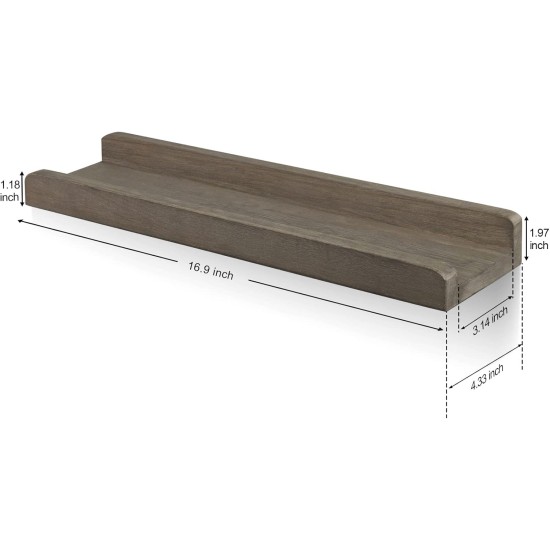Emfogo Wall Shelves with Ledge 16.9 inch Wood Picture Shelf Rustic Floating Shelves Set of 3 for Storage and Display Rustic Brown Emfogo Wall Shelves with Ledge 16.9 inch Wood Picture Shelf Rustic Floating Shelves Set of 3 for Storage and Display Rustic Brown