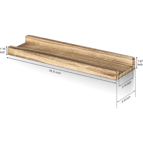 Emfogo Wall Shelves with Ledge 16.9 inch Wood Picture Shelf Rustic Floating Shelves Set of 3 for Storage and Display Rustic Brown Emfogo Wall Shelves with Ledge 16.9 inch Wood Picture Shelf Rustic Floating Shelves Set of 3 for Storage and Display Rustic Brown