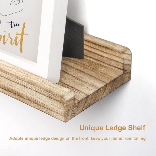 Emfogo Wall Shelves with Ledge 16.9 inch Wood Picture Shelf Rustic Floating Shelves Set of 3 for Storage and Display Rustic Brown Emfogo Wall Shelves with Ledge 16.9 inch Wood Picture Shelf Rustic Floating Shelves Set of 3 for Storage and Display Rustic Brown