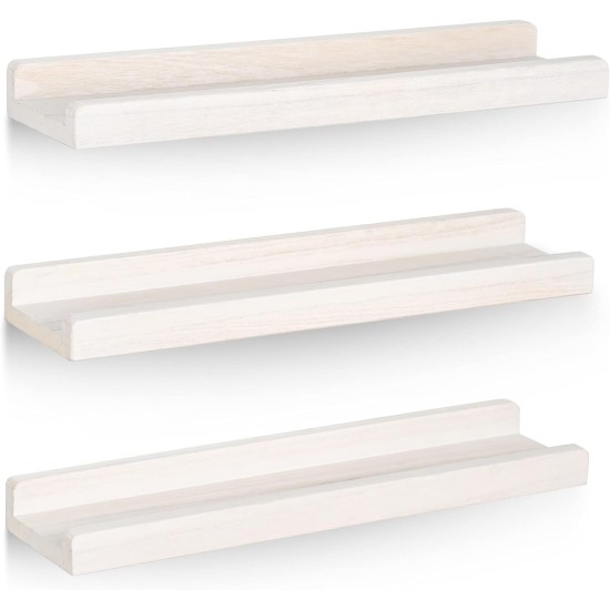 Emfogo Wall Shelves with Ledge 16.9 inch Wood Picture Shelf Rustic Floating Shelves Set of 3 for Storage and Display Rustic Brown Emfogo Wall Shelves with Ledge 16.9 inch Wood Picture Shelf Rustic Floating Shelves Set of 3 for Storage and Display Rustic Brown