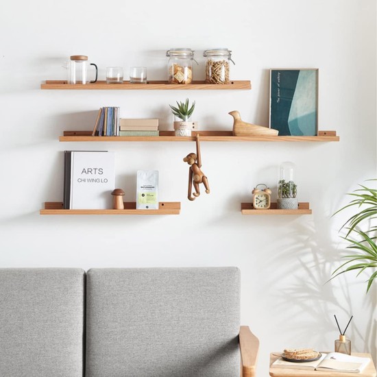 FISHFRUIT 16-inch Wall Floating Shelf, Rustic Wall-Mounted Easel Wooden Wall Shelf, Suitable for Bedroom, Living Room, Office, Kitchen, 3 Sets of The Same Size (16) FISHFRUIT 16-inch Wall Floating Shelf, Rustic Wall-Mounted Easel Wooden Wall Shelf, Suitable for Bedroom, Living Room, Office, Kitchen, 3 Sets of The Same Size (16)