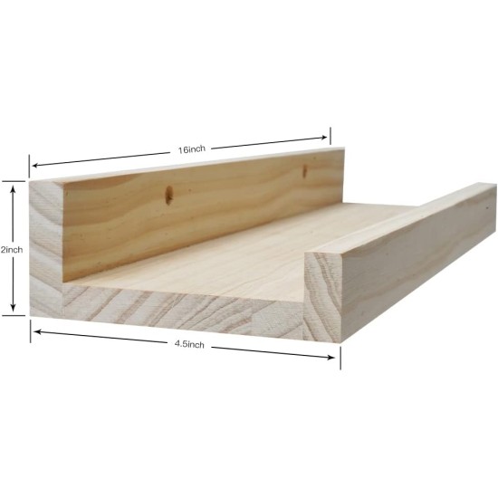 FISHFRUIT 16-inch Wall Floating Shelf, Rustic Wall-Mounted Easel Wooden Wall Shelf, Suitable for Bedroom, Living Room, Office, Kitchen, 3 Sets of The Same Size (16) FISHFRUIT 16-inch Wall Floating Shelf, Rustic Wall-Mounted Easel Wooden Wall Shelf, Suitable for Bedroom, Living Room, Office, Kitchen, 3 Sets of The Same Size (16)