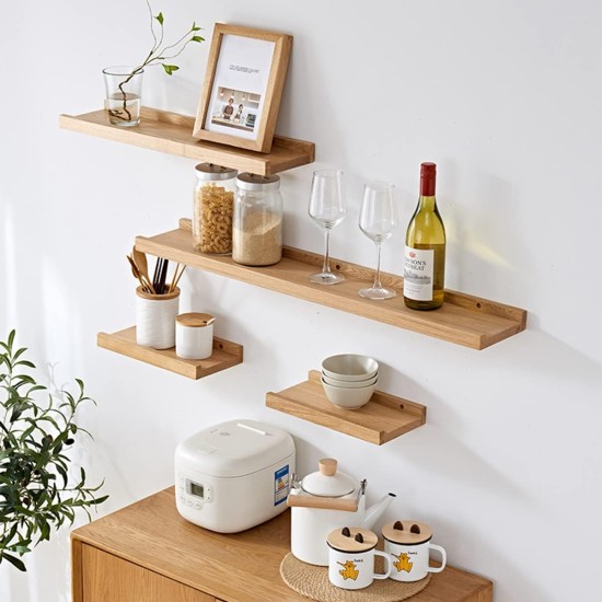 FISHFRUIT 16-inch Wall Floating Shelf, Rustic Wall-Mounted Easel Wooden Wall Shelf, Suitable for Bedroom, Living Room, Office, Kitchen, 3 Sets of The Same Size (16) FISHFRUIT 16-inch Wall Floating Shelf, Rustic Wall-Mounted Easel Wooden Wall Shelf, Suitable for Bedroom, Living Room, Office, Kitchen, 3 Sets of The Same Size (16)