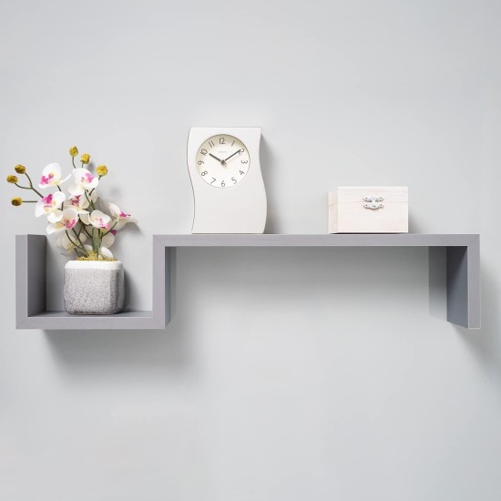 Gatton Design Floating Shelves | Grey | Wall Mounted S Shape Design | Shelves for Wall | Wall Shelves for Bedroom, Living Room, Bathroom & Kitchen | Floating Shelf | Preassembled Decor Wall Shelf Gatton Design Floating Shelves | Grey | Wall Mounted S Shape Design | Shelves for Wall | Wall Shelves for Bedroom, Living Room, Bathroom & Kitchen | Floating Shelf | Preassembled Decor Wall Shelf