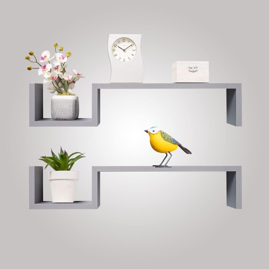 Gatton Design Floating Shelves | Grey | Wall Mounted S Shape Design | Shelves for Wall | Wall Shelves for Bedroom, Living Room, Bathroom & Kitchen | Floating Shelf | Preassembled Decor Wall Shelf Gatton Design Floating Shelves | Grey | Wall Mounted S Shape Design | Shelves for Wall | Wall Shelves for Bedroom, Living Room, Bathroom & Kitchen | Floating Shelf | Preassembled Decor Wall Shelf