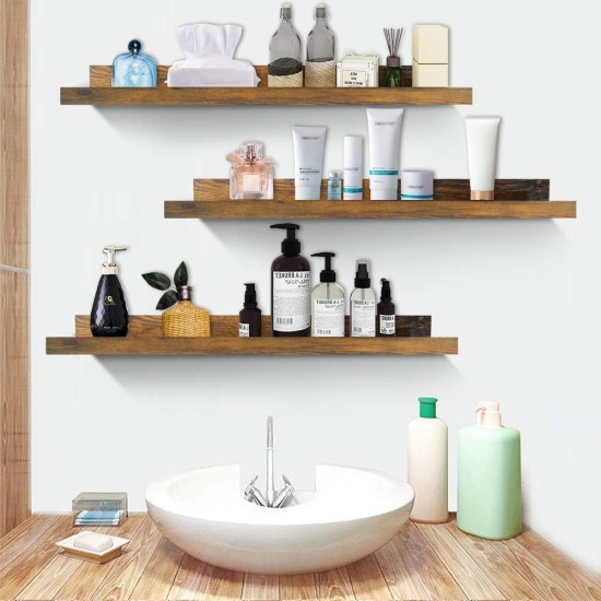 Giftgarden 47 Inch Long Floating Shelves for Wall, Rustic Picture Ledge Large Shelf for Living Room Bedroom Bathroom Kitchen, Set of 3 Different Sizes Giftgarden 47 Inch Long Floating Shelves for Wall, Rustic Picture Ledge Large Shelf for Living Room Bedroom Bathroom Kitchen, Set of 3 Different Sizes
