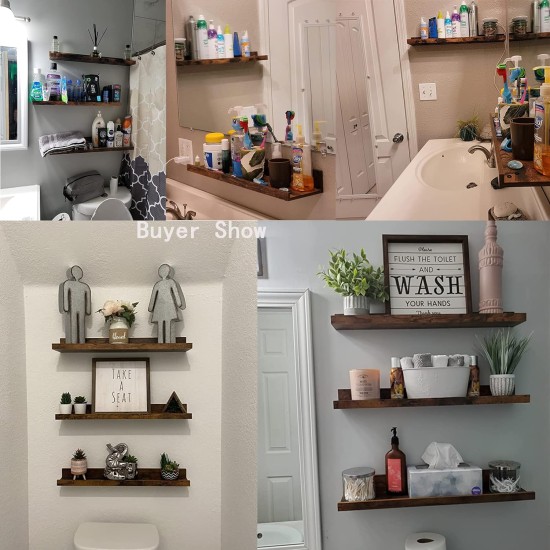 Giftgarden 47 Inch Long Floating Shelves for Wall, Rustic Picture Ledge Large Shelf for Living Room Bedroom Bathroom Kitchen, Set of 3 Different Sizes Giftgarden 47 Inch Long Floating Shelves for Wall, Rustic Picture Ledge Large Shelf for Living Room Bedroom Bathroom Kitchen, Set of 3 Different Sizes