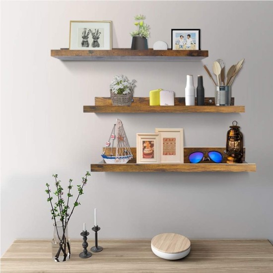 Giftgarden 47 Inch Long Floating Shelves for Wall, Rustic Picture Ledge Large Shelf for Living Room Bedroom Bathroom Kitchen, Set of 3 Different Sizes Giftgarden 47 Inch Long Floating Shelves for Wall, Rustic Picture Ledge Large Shelf for Living Room Bedroom Bathroom Kitchen, Set of 3 Different Sizes