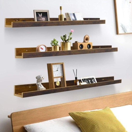Giftgarden 47 Inch Long Floating Shelves for Wall, Rustic Picture Ledge Large Shelf for Living Room Bedroom Bathroom Kitchen, Set of 3 Different Sizes Giftgarden 47 Inch Long Floating Shelves for Wall, Rustic Picture Ledge Large Shelf for Living Room Bedroom Bathroom Kitchen, Set of 3 Different Sizes