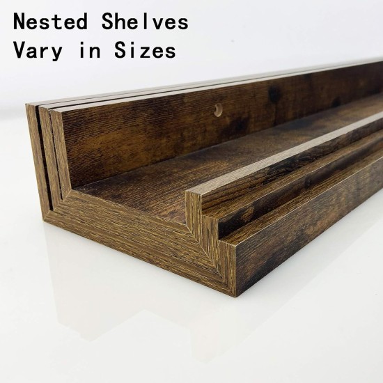 Giftgarden 47 Inch Long Floating Shelves for Wall, Rustic Picture Ledge Large Shelf for Living Room Bedroom Bathroom Kitchen, Set of 3 Different Sizes Giftgarden 47 Inch Long Floating Shelves for Wall, Rustic Picture Ledge Large Shelf for Living Room Bedroom Bathroom Kitchen, Set of 3 Different Sizes