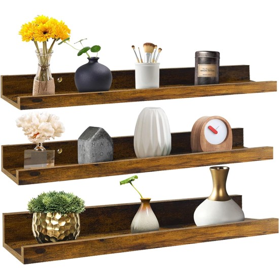 Giftgarden 47 Inch Long Floating Shelves for Wall, Rustic Picture Ledge Large Shelf for Living Room Bedroom Bathroom Kitchen, Set of 3 Different Sizes Giftgarden 47 Inch Long Floating Shelves for Wall, Rustic Picture Ledge Large Shelf for Living Room Bedroom Bathroom Kitchen, Set of 3 Different Sizes