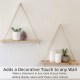 Hanging Shelves for Wall [Set of 2 w/ Hooks] Floating Shelves, Macrame Rope Triangle Shelf, Natural Light Reclaimed Wood, Farmhouse Rustic Modern Plant Aesthetic, Boho Dorm Living Room Bedroom Decor