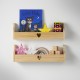 Haus Projekt Wall Shelf, (2 Pack Pine) Children’s Heart Floating Bookshelf Organiser, Nursery Decor, Wall Mounted Wooden Storage Solution, Shelves for Kids Playroom, Shelving Unit, 50x10x16cm