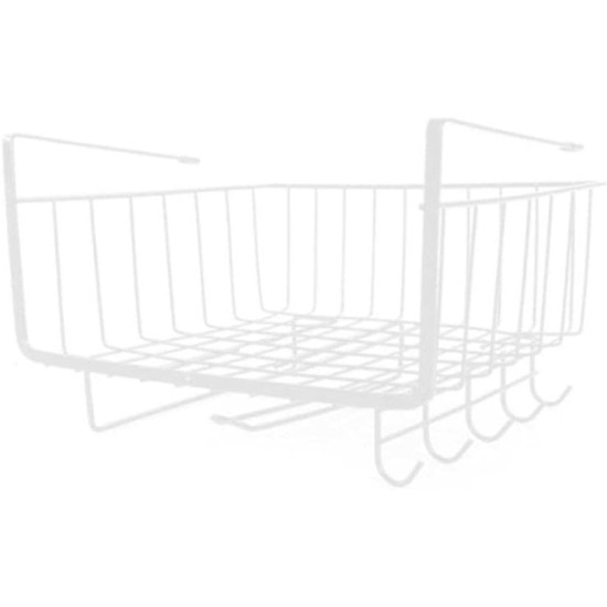 Kitchen Storage Bin Under Shelf Wire Rack Cabinet Basket Organizer Holder Stand (Black)
