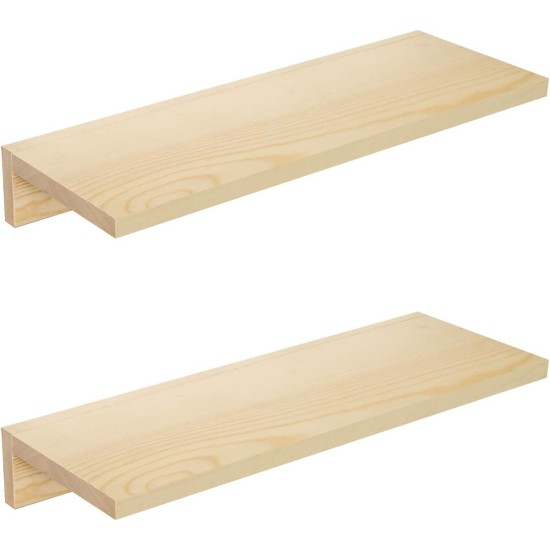 OROPY Floating Shelves Wall Mounted Set of 2, Pine Wood Wall Shelf Decorative Hanging Display Rack for Bedroom, Living Room, Kitchen, Bathroom - Grey OROPY Floating Shelves Wall Mounted Set of 2, Pine Wood Wall Shelf Decorative Hanging Display Rack for Bedroom, Living Room, Kitchen, Bathroom - Grey