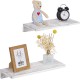OROPY Floating Shelves Wall Mounted Set of 2, Pine Wood Wall Shelf Decorative Hanging Display Rack for Bedroom, Living Room, Kitchen, Bathroom - Grey OROPY Floating Shelves Wall Mounted Set of 2, Pine Wood Wall Shelf Decorative Hanging Display Rack for Bedroom, Living Room, Kitchen, Bathroom - Grey