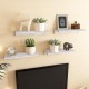 OROPY Floating Shelves Wall Mounted Set of 2, Pine Wood Wall Shelf Decorative Hanging Display Rack for Bedroom, Living Room, Kitchen, Bathroom - Grey OROPY Floating Shelves Wall Mounted Set of 2, Pine Wood Wall Shelf Decorative Hanging Display Rack for Bedroom, Living Room, Kitchen, Bathroom - Grey