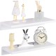 OROPY Floating Shelves Wall Mounted Set of 2, Pine Wood Wall Shelf Decorative Hanging Display Rack for Bedroom, Living Room, Kitchen, Bathroom - Grey OROPY Floating Shelves Wall Mounted Set of 2, Pine Wood Wall Shelf Decorative Hanging Display Rack for Bedroom, Living Room, Kitchen, Bathroom - Grey