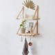 PU Biege Leather Strap Wall Floating Shelves 45X20 Biege PU Biege Leather Strap Wall Floating Shelves 45X20 Biege