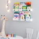 Wallniture Utah 32" White Nursery Bookshelves Wall Mounted, Wood Floating Book Shelves for Kids Room Set of 2 Wallniture Utah 32" White Nursery Bookshelves Wall Mounted, Wood Floating Book Shelves for Kids Room Set of 2