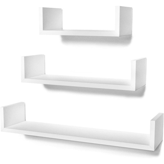 Wood Wall Hanging Wall Decor Shelves Wall Mount Kitchen Living Room Bathroom Bedroom Easy Installation Home Decor Products (White, Letter U 3pcs) Wood Wall Hanging Wall Decor Shelves Wall Mount Kitchen Living Room Bathroom Bedroom Easy Installation Home Decor Products (White, Letter U 3pcs)