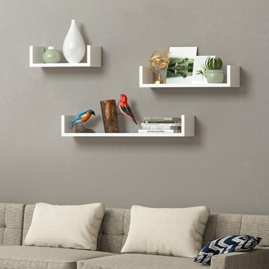Wood Wall Hanging Wall Decor Shelves Wall Mount Kitchen Living Room Bathroom Bedroom Easy Installation Home Decor Products (White, Letter U 3pcs) Wood Wall Hanging Wall Decor Shelves Wall Mount Kitchen Living Room Bathroom Bedroom Easy Installation Home Decor Products (White, Letter U 3pcs)